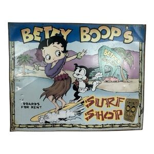 Vintage 2003 Betty Boop Surf Shop Metal Sign
